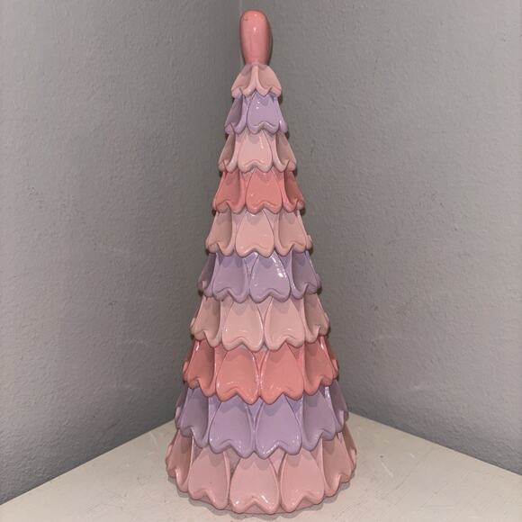 Valentines Day Pastel Pink & Purple Hearts Tiered Tree Tabletop Decor 12" NEW - Picture 4 of 4